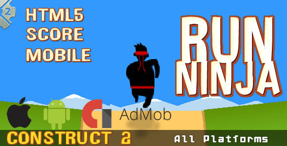 Run Ninja – jogo HTML5, Vesion Mobile+Admob (.Capx)