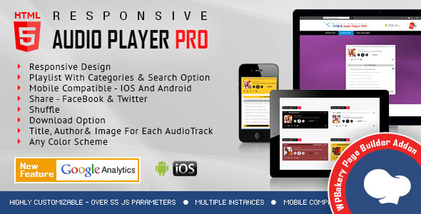 HTML5 Audio Player Pro – Addon for WPBakery Page Builder