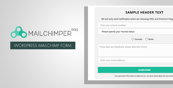 MailChimper PRO – WordPress MailChimp Signup Form Plugin