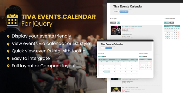 Calendário de eventos Tiva para jQuery