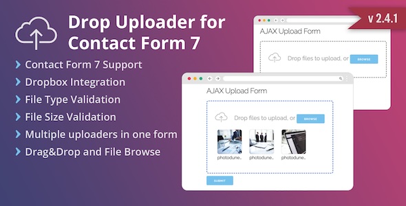 Drop uploader para CF7 – Addon do upload de arrasto e soltar