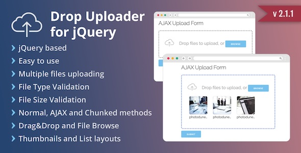 Drop uploader – arrastar e soltar Javascript File Uploader