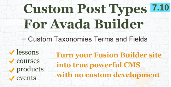 Tipos de postagem personalizados, taxonomias e campos para o Avada Builder