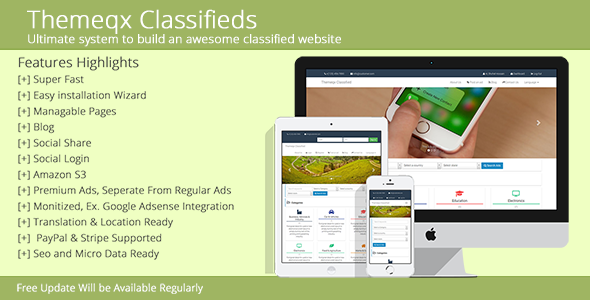 Themeqx avançado php laravel classificou anúncios cms
