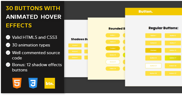 Botões de efeitos de pairar animado com CSS3
