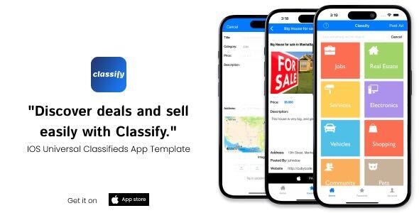Classificar | IOS Universal Classifieds App Modelo (Swift)