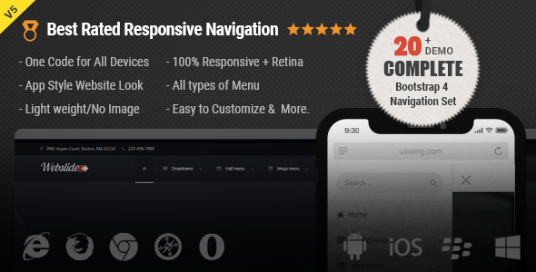 Slide da Web – Menu Menu MEGA Responsivo, menu suspenso HTML