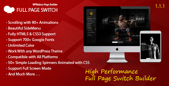 Switch de página completa – com menu lateral – Addon for WPBakery Page Builder
