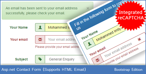 Formulário de contato do ASP.NET – HTML E -mail (edição do bootstrap)