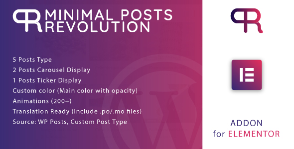 Revolução mínima de postagens para elementar WordPress plugin
