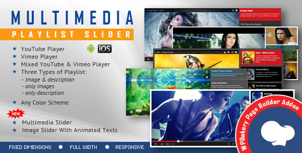 Addon de slider de lista de reprodução multimídia para WPBakery Page Builder