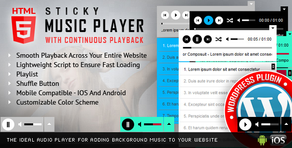 Sticky HTML5 Music Player Plugin WordPress