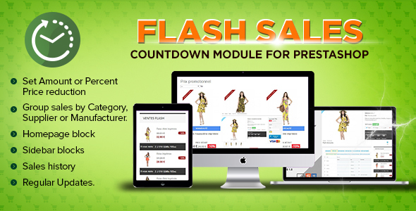 Módulo de vendas do Prestashop Flash – Spectações de contagem regressiva
