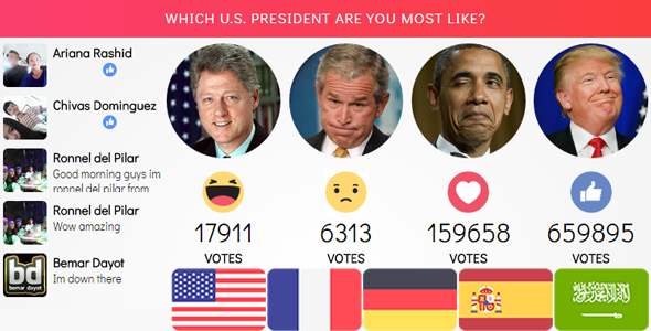 Facebook Live Reactions Vote (em tempo real) e YouTube, Twitch, Dailymotion