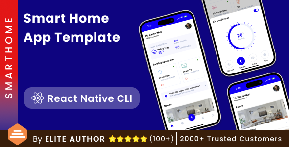 Aplicativo doméstico inteligente | App IoT | App de controle doméstico | App de automação residencial | Reaja a CLI nativa | Smarthome