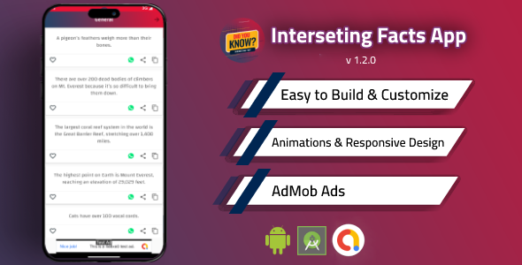 App de fatos interessantes offline com Admob