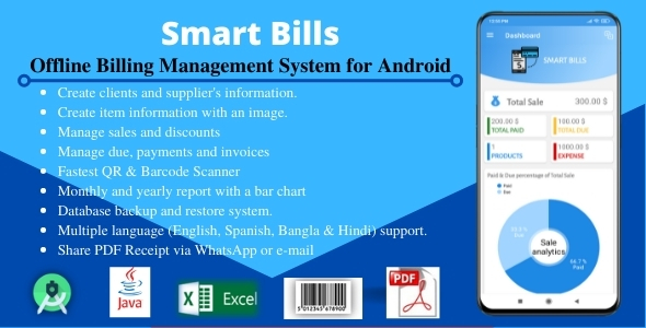 Sistema de gerenciamento de faturamento inteligente de Bills-offline para Android