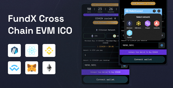 Fundx | Cadeia Cross EVM Web 3 ICO (pré -venda) Dapp + Smart Contracts