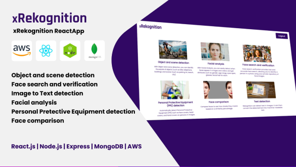 Xrekognition AWS Amazon Rekognition – AI / ML Pesquisa de rosto, análise e reconhecimento de imagem