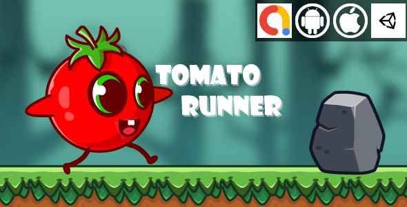 Tomato Runner Unity Platform Game com Admob para Android e iOS