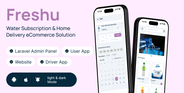 Freshu – aplicativo de assinatura de água e comércio de comércio