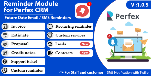 Módulo de lembrete para Perpex CRM