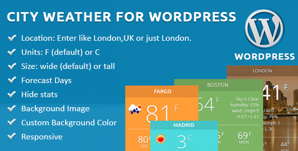 Clima da cidade para WordPress