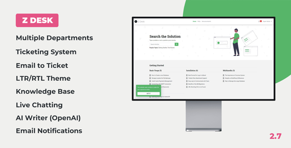 Z Desk – Suporte Tickets System com base de conhecimento e perguntas frequentes