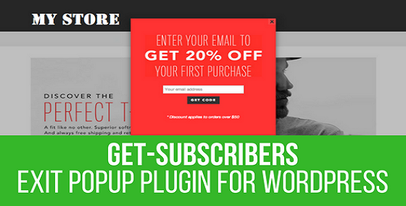 Obtenha assinantes – Sair pop -up para o WordPress