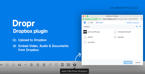 Dropr – Dropbox Plugin para WordPress