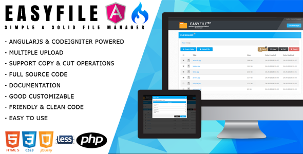 EasyFile – AngularJS & CodeIgniter File Manager