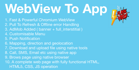 FlashView | Aplicativo universal do Android WebView com Admobs