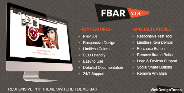 FBAR – Barra de demonstração de tema PHP Responsivo