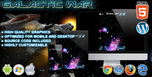 Guerra galáctica – jogo html5
