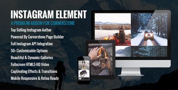 Elemento do Instagram – Elemento da Cornerstone para WordPress