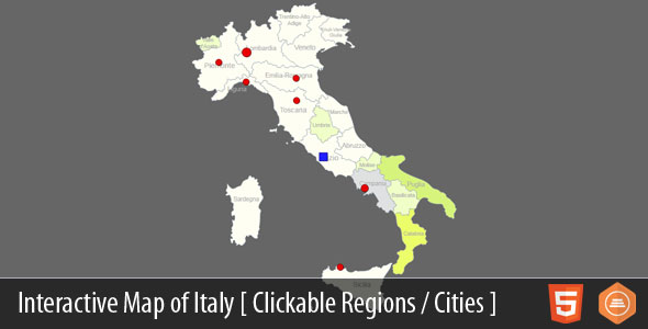 Mapa interativo da Itália – html5