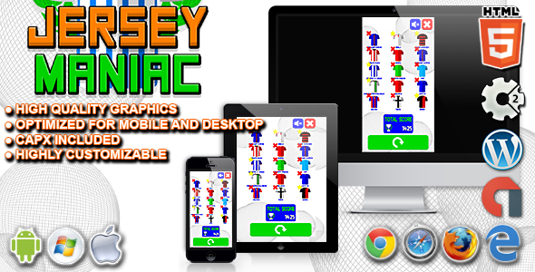 Jersey Maniac – HTML5 Construct 2 Football Quiz Game