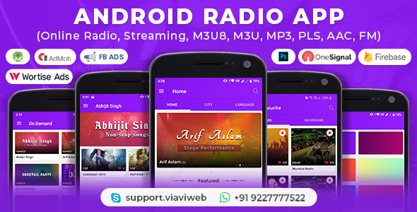 App Android Radio (rádio online, streaming, M3U8, M3U, MP3, PLS, AAC, FM)