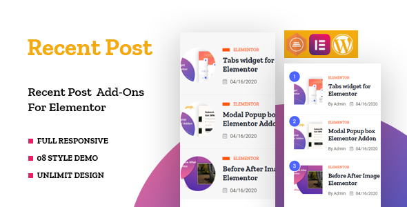 Postagens recentes widget para elementar