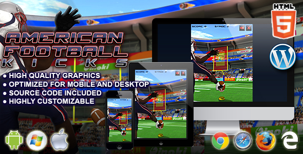 Kicks de futebol americano – jogo esportivo html5