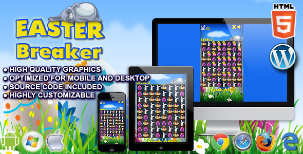 Breaker de Páscoa – HTML5 Match 3 Game