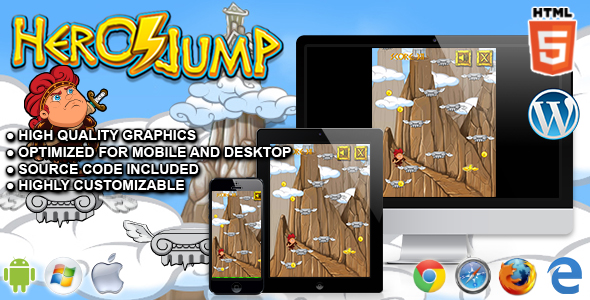 Hero Jump – jogo de arcade html5