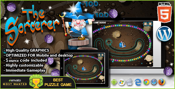 O jogo de quebra -cabeça do feiticeiro – html5