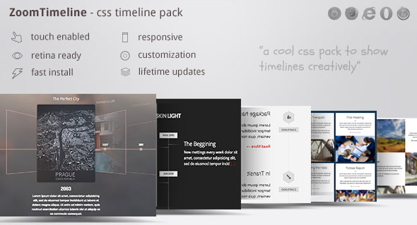 ZoomTimeline – pacote de linha do tempo CSS