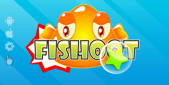 Fishoot – jogo HTML5. Construct2 (.capx) + anúncios de casulo + controle móvel