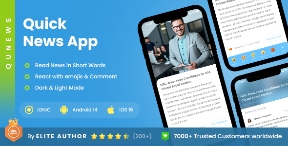 2 modelo de aplicativo | Aplicativo de notícias online | Aplicativo de blog | App de revista | Notícias e Informações App | Qunews
