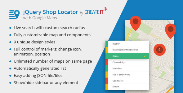 Localizador de lojas jQuery
