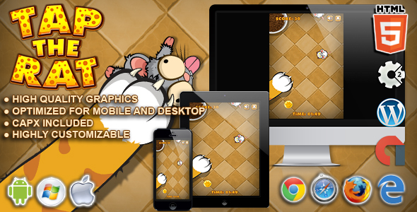 Toque no jogo de TAP de construção de rato – html5