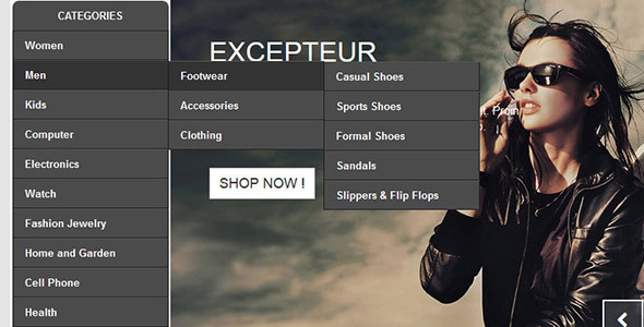 Módulo Prestashop :: Menu Flyout Vertical