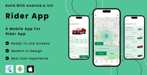 App Rider – Modelo de aplicativo móvel Flutter